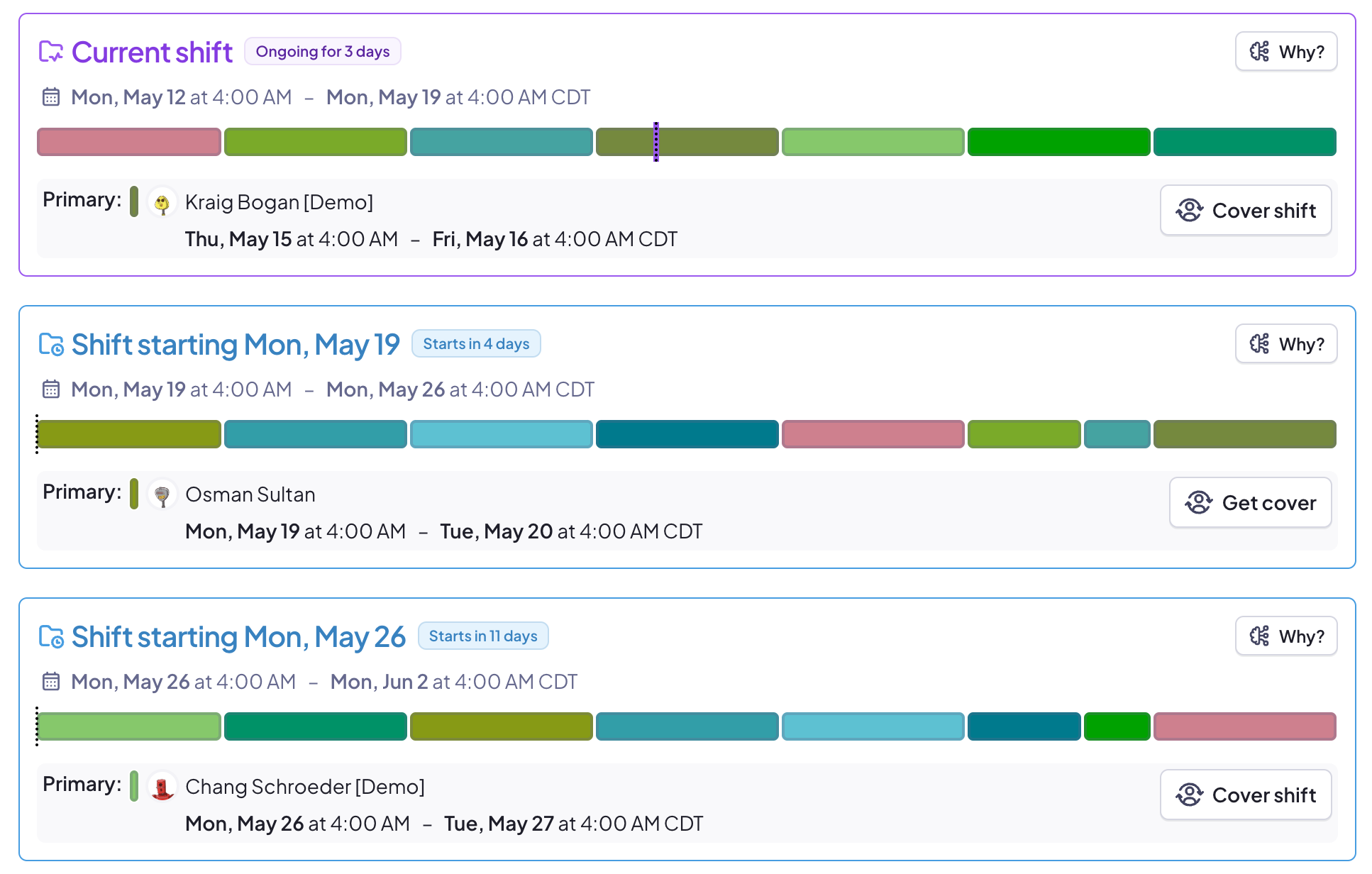 Improved color per-user in schedule